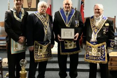 V.W. Bro. George Carpenter's 25 Years a Past Master pin and certificate presentation (Mar 10, 2026)