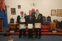 Sturgeon falls 447 bro. Patrick passing to FC and Bro. Denis 25 year pin presentation