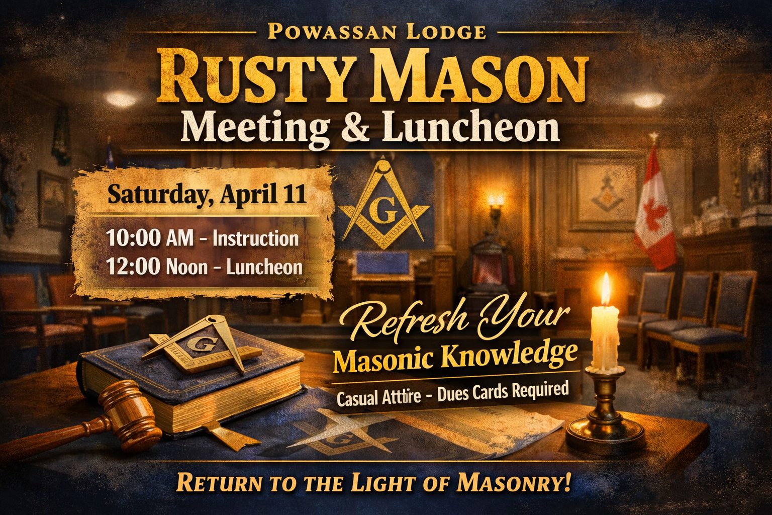 powassan lodge rusty mason night nipissing muskoka district ontario masons grand lodge of canada of ancient free and accepted masons in the province of ontario